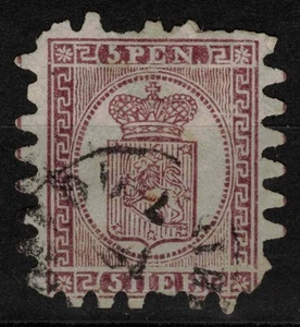 FINNLAND 1866-70 Wappen 5p lila braun auf ocker us - Bild 1 von 1