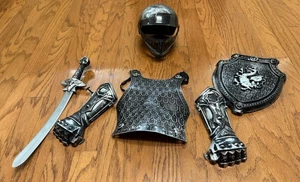 Medieval Armor Set for Kids Armour of God Shield Helmet 6pc Costume Silver - Picture 1 of 7