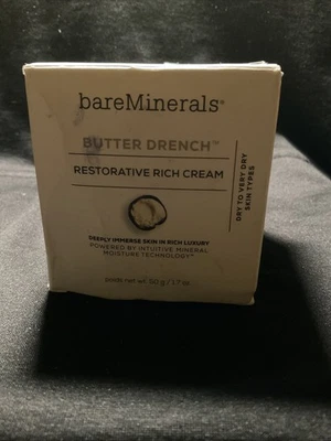 Crema facial rica restauradora bareMinerals Butter Drench, loción facial hidratante Foto 1 de 4