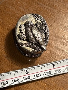 SILVER SCENES Miniatur Pillendose mit Eulenspitze Silber bespielt Schmuckstück D8 - Bild 1 von 7