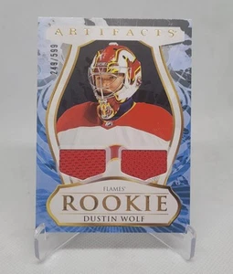 2023-24 Upper Deck Artifacts - Rookies Dustin Wolf #182 Gold Material /599 (MEM, - Bild 1 von 2
