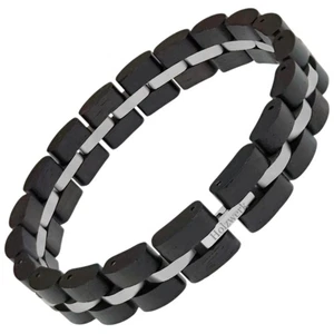 Holzwerk STEINSEE Damen Herren Holz & Edelstahl Armband Gliederarmband schwarz - Bild 1 von 7