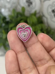 James Avery Radiant Pink Enamel Heart Charm - Picture 1 of 4