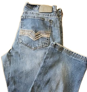 Faded Glory Mens 36x34 Relaxed Straight Leg Fit Medium Blue Jeans - Picture 1 of 12