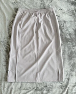 Athleta Stride Midi Skirt Women's LARGE Lavender Drawstring Pockets Side Slits - Picture 1 of 8