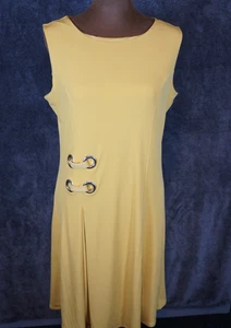 JM Collection Dress A Line Women's Petite Medium Saffron Gold Grommet - Picture 1 of 12