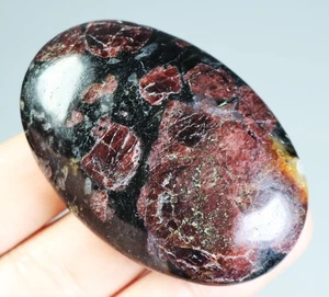 Muestra mineral curativa piedra palma cristal cuarzo granate rojo pulido natural - Imagen 1 de 9