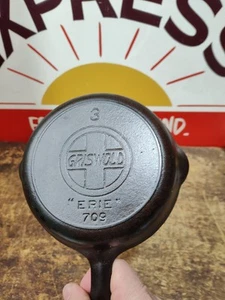 Padella in ghisa "completamente restaurata" GRISWOLD 6" logo inclinato stagionato piatto - Foto 1 di 7