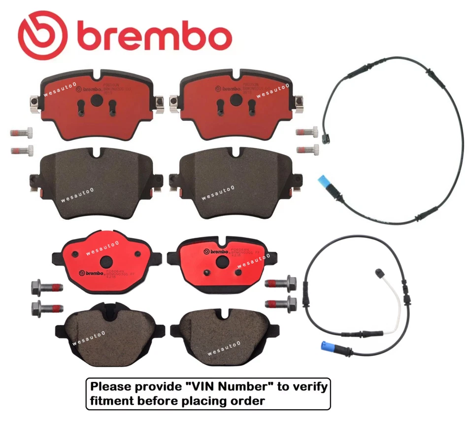 Juego de pastillas de freno delanteras y traseras de cerámica + sensor para BMW X3 sDrive30i xDrive30i x30e Foto 1 de 1