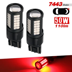 2x 7443/7440 Red LED Bulbs for Brake Tail Stop Lamp Lights - Bild 1 von 7