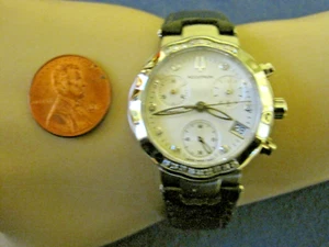 ACCUTRON ladys 26 diamondl chronograph date watch H277 - Picture 1 of 7
