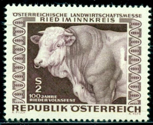 1967 Breeding Bull,Agriculture Fair,Austria,1244 ,MNH - Picture 1 of 1