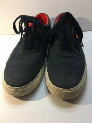 Tenis Polo Ralph Lauren "Vaughn" Con Cordones Azul/Naranja 10D Lona Barco Zapatos Foto 1 de 4