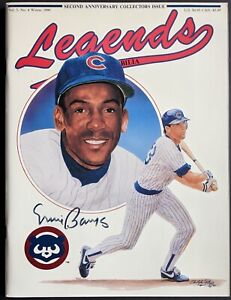 Ernie Banks Autographed Legends Magazine Chicago Cubs MLB Baseball JSA Signed