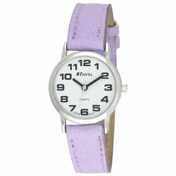 Ravel Ladies Easy Read White Dial & Purple Faux Leather Strap Watch R0105.13.17L - Image 1 of 1