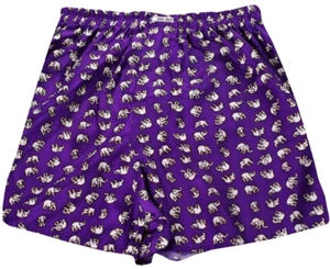Men's Boxer Shorts 1 Pair Purple Elephant Print Underwear Loose Fit Sleepwear - Picture 1 of 10