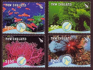 NEUSEELAND 2008 UNTERWASSERRIFFE 4ER SET UNMONTIERT NEUWERTIG, NEUWERTIG - Bild 1 von 1