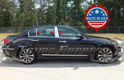 Ajuste: Hyundai Genesis 2009-2014 6 piezas cromo pilar poste moldura acero inoxidable Foto 1 de 3