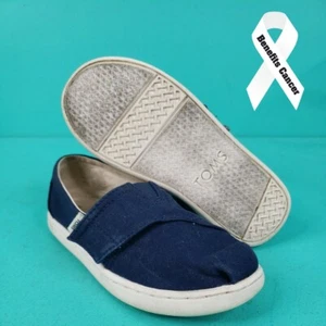 Toms Baby Shoes Navy Blue Canvas Boat Shoes T10 - Picture 1 of 7
