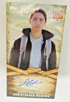 Fear The Walking Dead Lorenzo James Henrie as Christopher Manawa Auto card topps - Image 1 of 3