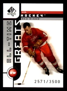 2001-02 SP Authentic #99 Gordie Howe Red Wings ATG #/3500 - Picture 1 of 2