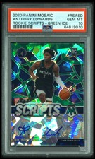 2020 PANINI MOSAIC ROOKIE SCRIPTS Anthony Edwards Green Ice Auto PSA 10 POP 3
