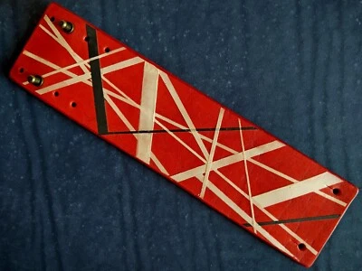 Brazalete ancho de cuero serie a rayas pulsera para hombre extra clase roca genuina Foto 1 de 4