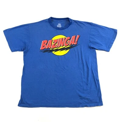 The Big Bang Theory Ripple Junction T-Shirt BAZINGA Blue Red Yellow Adult Size L - Image 1 of 4