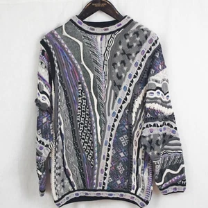 Tundra Canada Abstract 100% Cotton Knit Sweater Medium - Picture 1 of 7