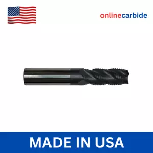 1/4" 4 Flute Carbide Roughing End Mill ALTiN Coated CNC Tool USA Made - Picture 1 of 1