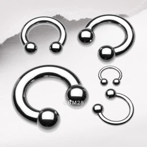 Basic Steel Horseshoe Circular Barbell - Picture 1 of 2