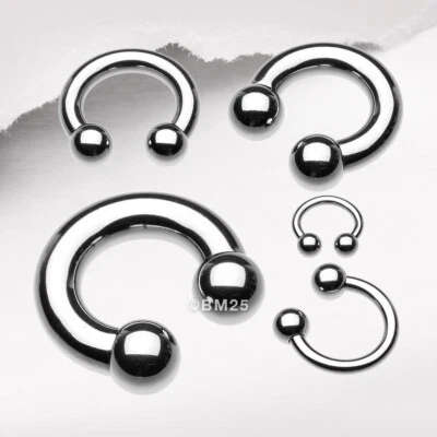 Basic Steel Horseshoe Circular Barbell - Image 1 of 2