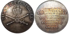 Frankfurt 1790 Unc 3/4 Ducat Pattern Silver Coin Germany Nice Colors Patina - Picture 1 of 13