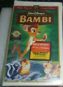 55th Anniversary Walt Disney Masterpiece "Bambi" Never Opened on VHS - Picture 1 of 5