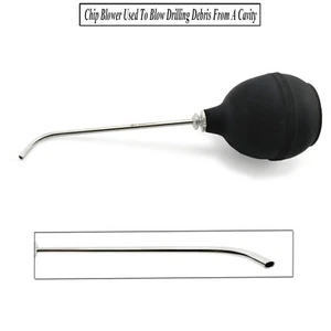 Dental Chip Blowers Rubber Bulb Connected Blow Gust Of Air With Long Metal Tube - Imagen 1 de 3