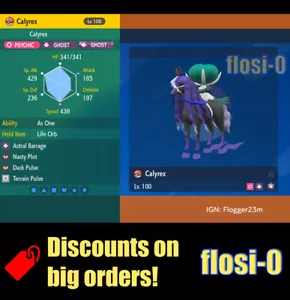 6IV Calyrex Shadow Rider Pokémon Scarlatto e Viola - Foto 1 di 3