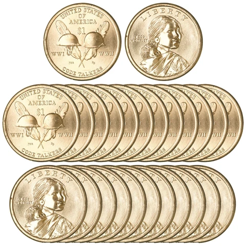 2016 P Native American Sacagawea Dollar BU Roll 25 US Mint Coin Lot Cover