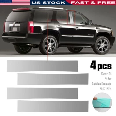 4PC Chrome Pillar Posts Door Trim For 2007-2014 Cadillac Escalade ESV EXT SUV US - Image 1 of 4