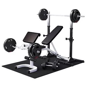 GORILLA SPORTS® Hantelbank Hantelset Ablage Kraftstation Trainingsbank Fitness - Bild 1 von 12
