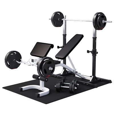 GORILLA SPORTS® Hantelbank Hantelset Ablage Kraftstation Trainingsbank Fitness