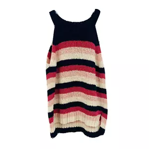 J. Crew Size Small Blue & Pink Point Sur Sweater Halter Tank Top in Stripe - Picture 1 of 7