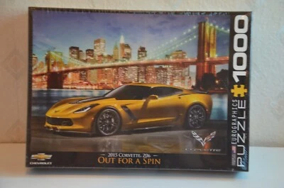 EuroGraphics 2015 Corvette Z06Out for a Spin Jigsaw Puzzle 1000件 - 全新带盒 — 第 1/4 张图片