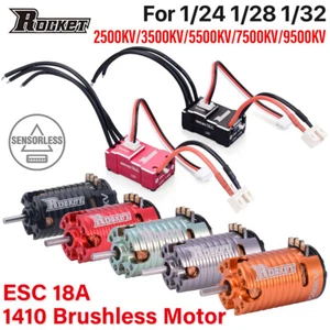 Rocket Mini 1410 Sensorless Brushless Motor+18A ESC Combo for 1/24 1/28 1/32 Car - Picture 1 of 22