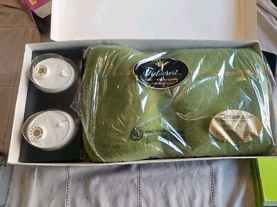Vtg Fieldcrest New Crusader Double Automatic Electric Blanket Green Original Box - Image 1 of 3