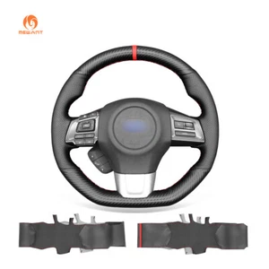 MEWANT Custom DIY cuero sintético fibra de carbono funda de volante para Subaru WRX (STI) Levorg - Imagen 1 de 11
