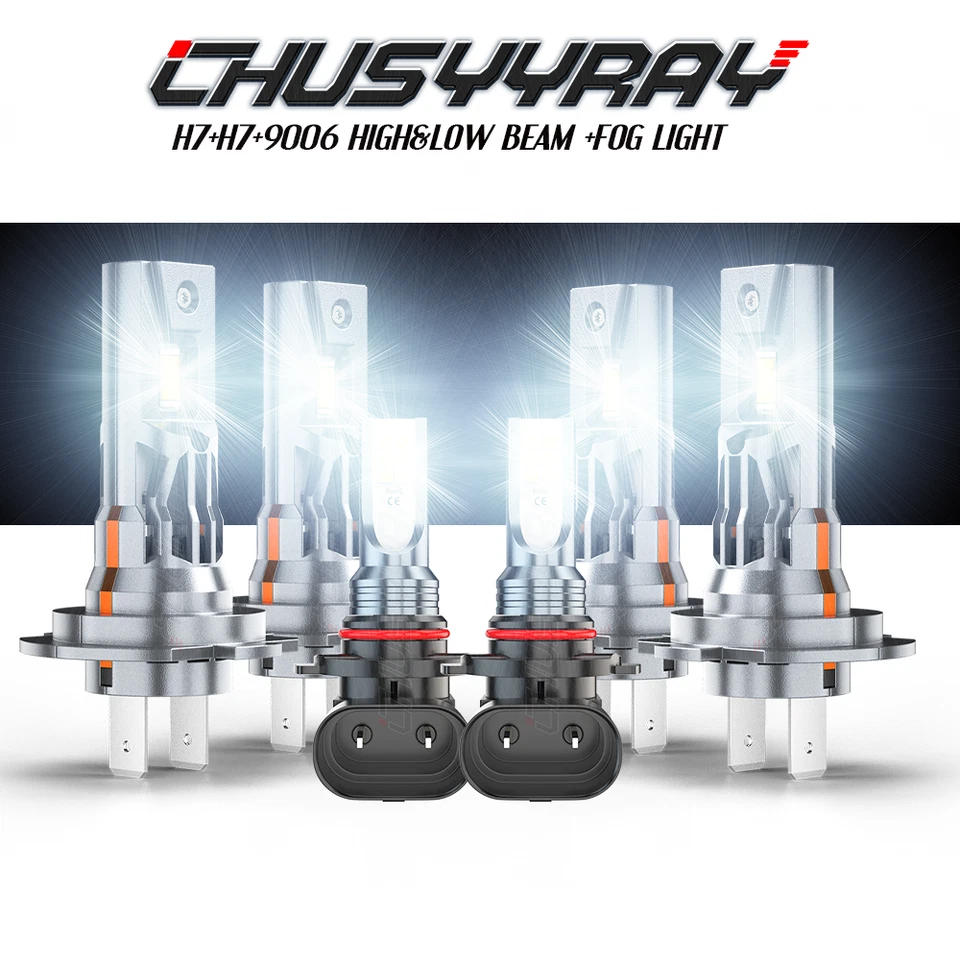 Combo H7 H7&9145 LED Headlight Fog Light Bulbs Fit Kia Soul EV 2015 2016 2017 - Image 1 of 4