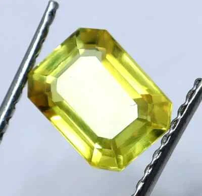 Ceilán Natural 8.90 Ct Zafiro Amarillo Corte Esmeralda Certificado Raro Piedra Preciosa Suelta Foto 1 de 4