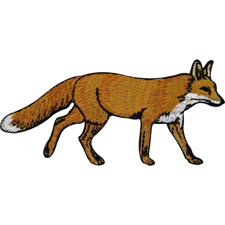 Embroidered Fox Patch Iron On Sew On Animal Badge Applique for Clothes DIY Craft - Image 1 of 1