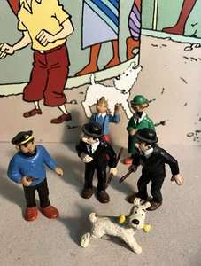 Hergé  6 FIGURINES BULLY PIB Milou / TINTIN / Haddock / Tournesol / Dupont  TTBE - Picture 1 of 13