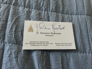 DENNIS HASTERT Signed Business Card SPEAKER OF THE HOUSE AUTOGRAPH - Picture 1 of 1